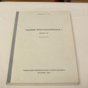 Eino M. Niini Yleinen teollisuustalous I, johdanto-osa